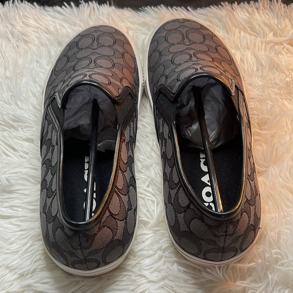 🖤Coach Men's Black Signature Jacquard Slip On Skate Sneaker (C8958) - Picture 4 of 13